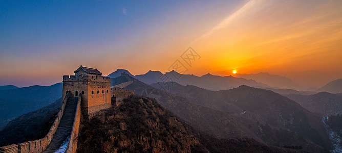 中国长城峭壁野长城高清图片