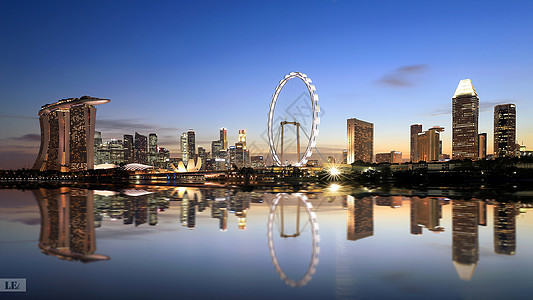 金沙酒店滨海湾倒影背景