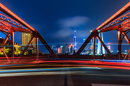 城市夜景车流图片