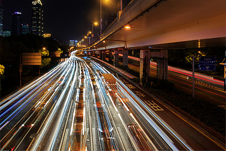 高速公路元素城市夜景车流背景