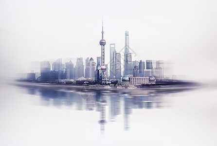 上海陆家嘴金融建筑画报感上海中心高清图片素材