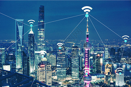 城市智能信息科技上海夜景图片