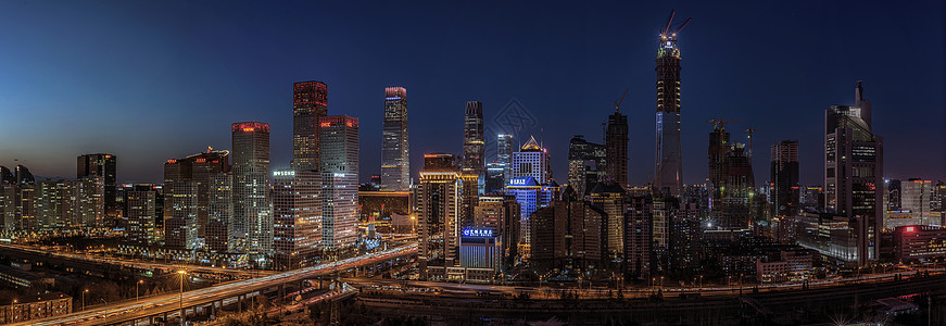 夜景楼北京CBD全景背景