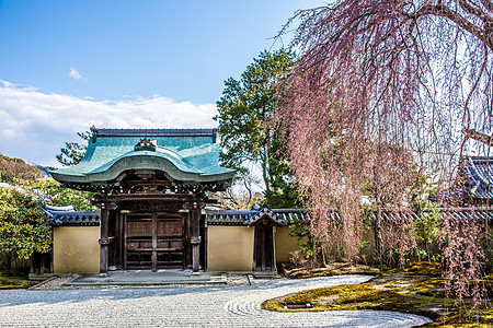 日本京都庭院背景图片