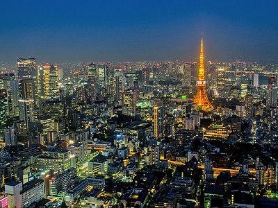 东京街头夜景日本东京背景