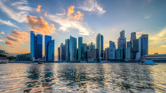 新加坡摩天楼群背景图片