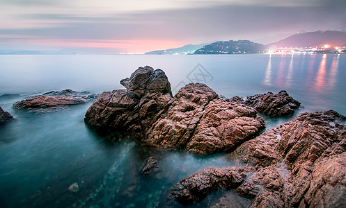 沙滩脚印深圳小梅沙的海边背景