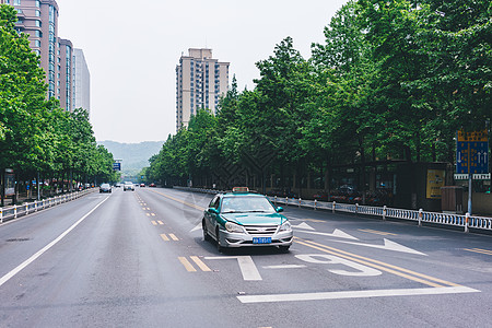 智能汽车出租车路口停车背景