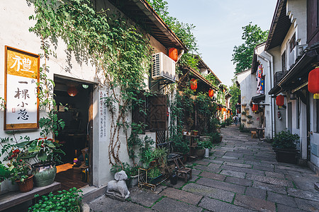 杭州小河古镇风光背景图片