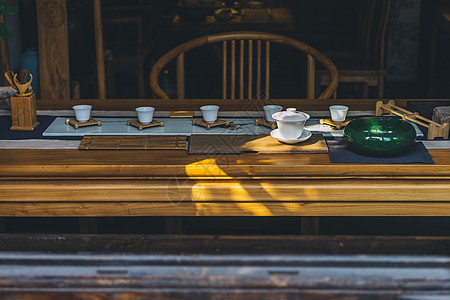 杭州小河直街的茶馆高清图片