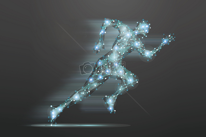 运动员跑步信息科技摄影图片免费下载_科学\/技