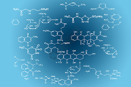 化学分子蓝色背景图片