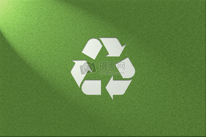 绿色环保健康草地背景垃圾循环利用logo图片