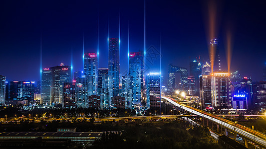 北京鸟巢夜景国贸城市夜景设计图片