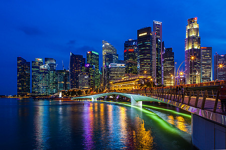 新加坡河城市夜景背景