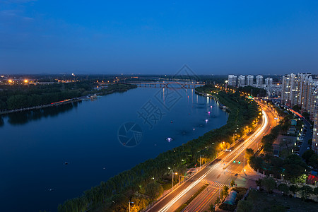 北京建筑北京城市顺义郊区夜景背景