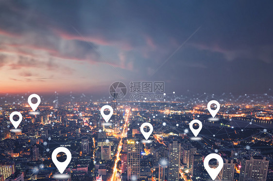 城市地标夜景图片