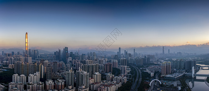 深圳高楼建筑日照金楼深圳城市建筑风光背景