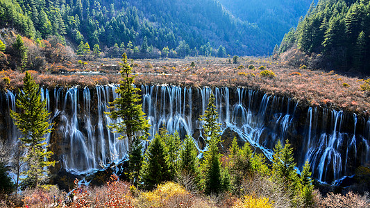 庐山瀑布九寨沟瀑布背景