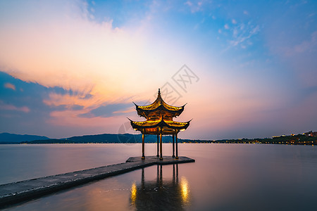 杭州西湖聚贤亭背景图片