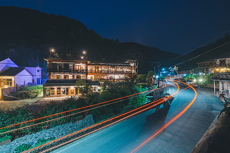 夜景灯光聚会莫干山民宿背景