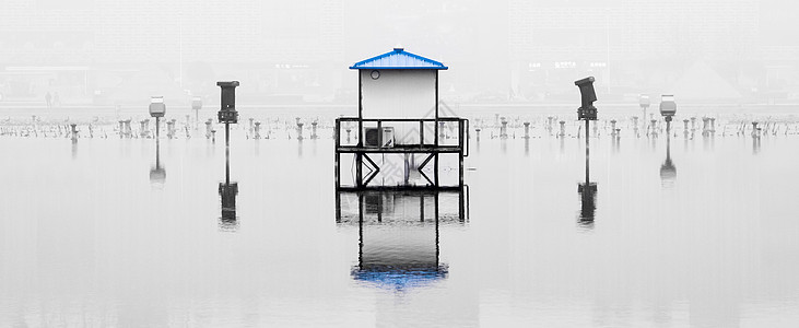 雾霾ps素材雾霾下的寂静城市背景