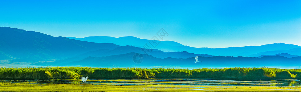 山水云雾山水湿地风光背景