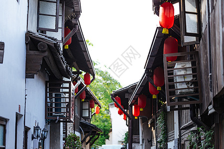 古镇风景杭州小河直街木窗特写背景