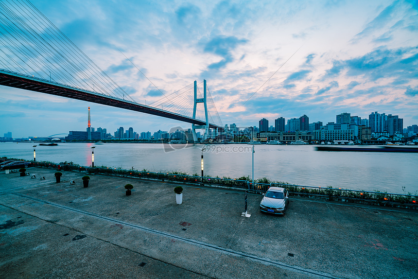 南浦大桥夜景拍摄图片