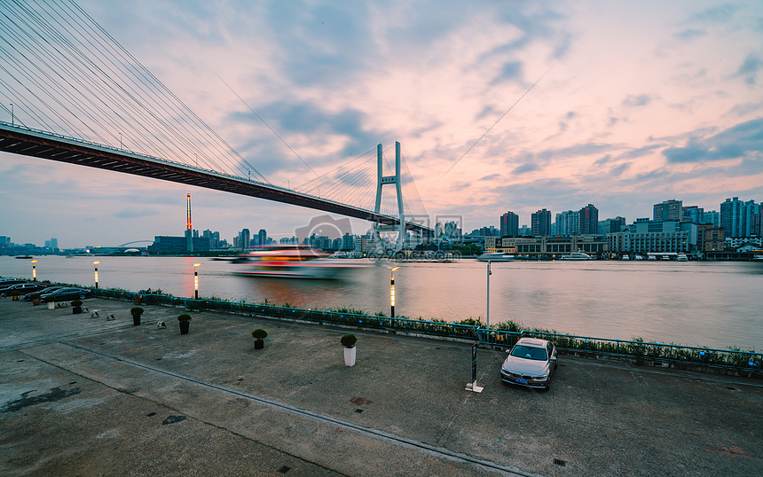 南浦大桥夜景拍摄图片