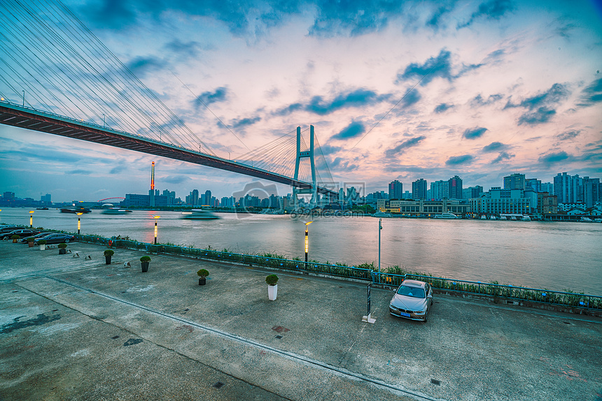 南浦大桥夜景拍摄图片