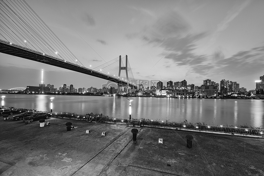 南浦大桥夜景拍摄图片