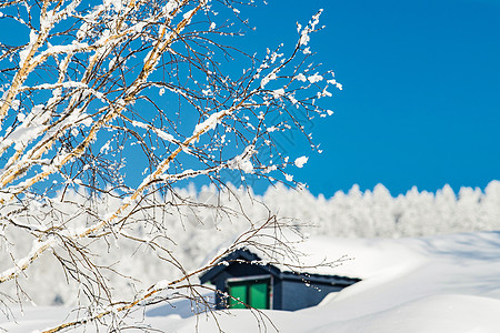 雪中的屋子雪乡行背景