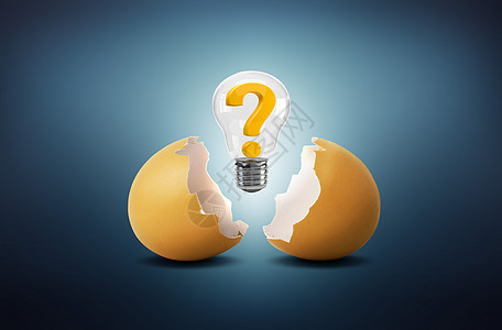 科技问号灯泡鸡蛋创意图设计图片
