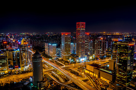 薏米地北京城市交通立交桥夜景背景