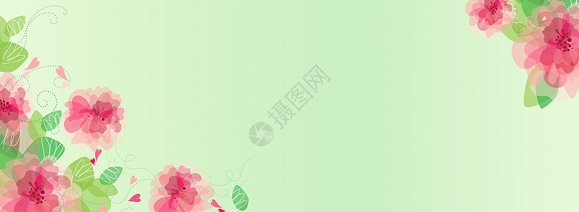 抽象桃花简约桃花banner设计图片