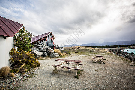 湖畔高档区Pukaki湖畔背景