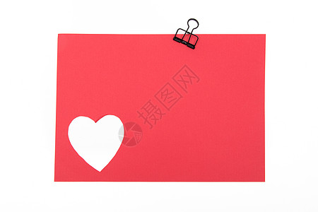 红色爱心夹板卡片底图素材图片