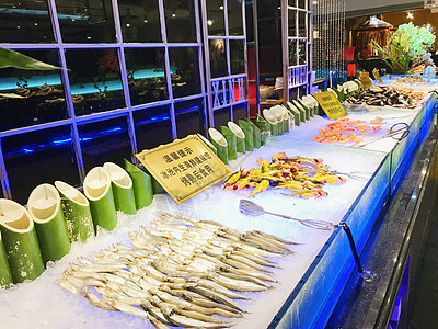 自助餐的生鲜区饭馆高清图片素材