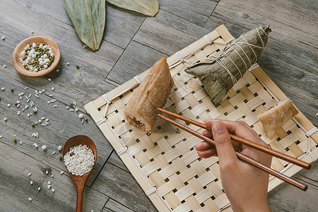 粽子制作传统美食端午粽子背景