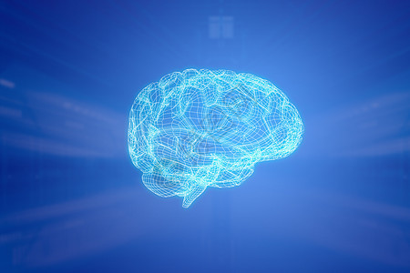 蓝色科技大脑图片