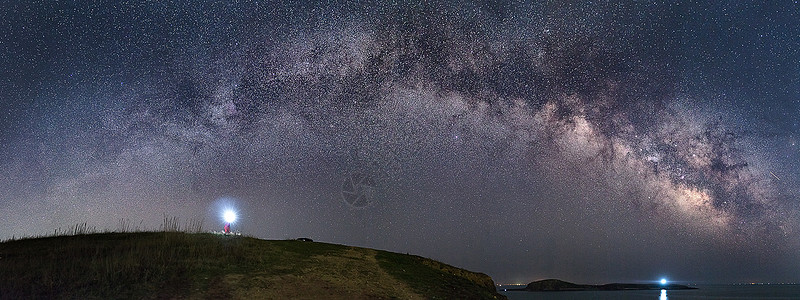 星空海边星空银河背景素材背景