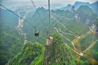 张家界天门山索道图片