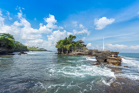 印尼海神庙巴厘岛海滨风光背景