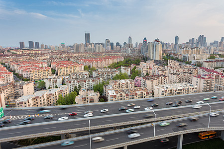 彩色动感城市快速路背景