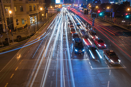 城市夜景车流图片