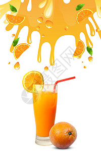 创意流淌着的橙汁图片