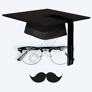 眼镜博士帽拼起来的人背景图片