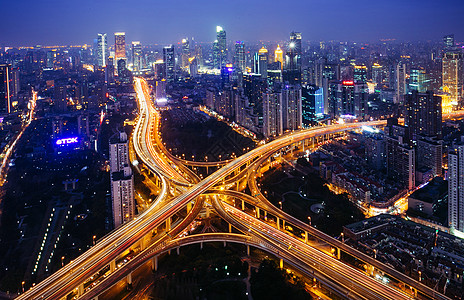 上海城市夜景城市动脉 城市高架桥背景