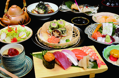 寿司餐厅日本寿司套餐背景